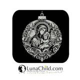 Stickdatei Christbaumkugel Maria & Jesus - realistisch - FÜR DUNKLE STOFFE - Sewando