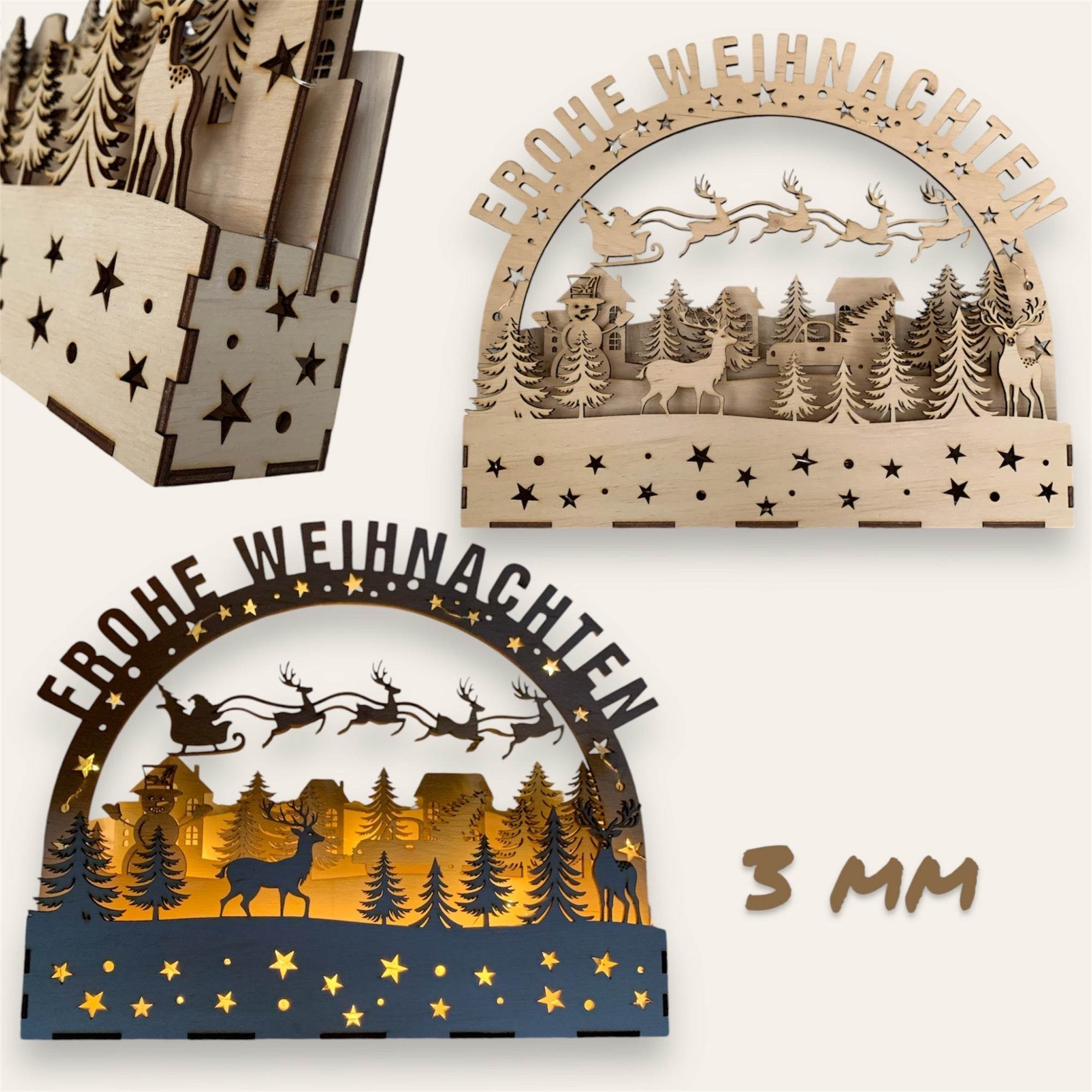 *Schwibbogen* Plotter- und 3mm Laserdatei Basteln mit Holz - Sewando