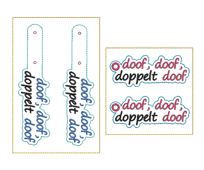 Stickdatei ITH Anhänger doof - Sewando