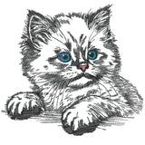 Stickdatei Katze "Cilly" - realistisch - FÜR HELLE STOFFE