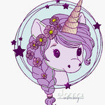 Stickdatei Doodle Applikation Einhorn Miri Button - elomai