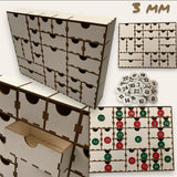 *3 mm 24 Schubladen Kästchen (Adventskalender)* Laserdatei