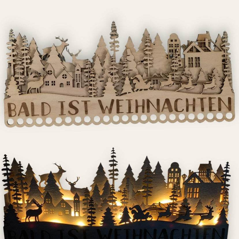 *Weihnachtssilhouette Adventskalender* Laser-& Plotterdatei - Sewando