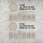Basteln *3 & 4 mm Windlicht Häuser* Laserdatei - Sewando