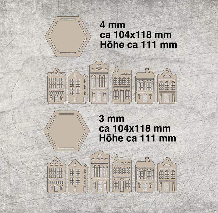 Basteln *3 & 4 mm Windlicht Häuser* Laserdatei - Sewando