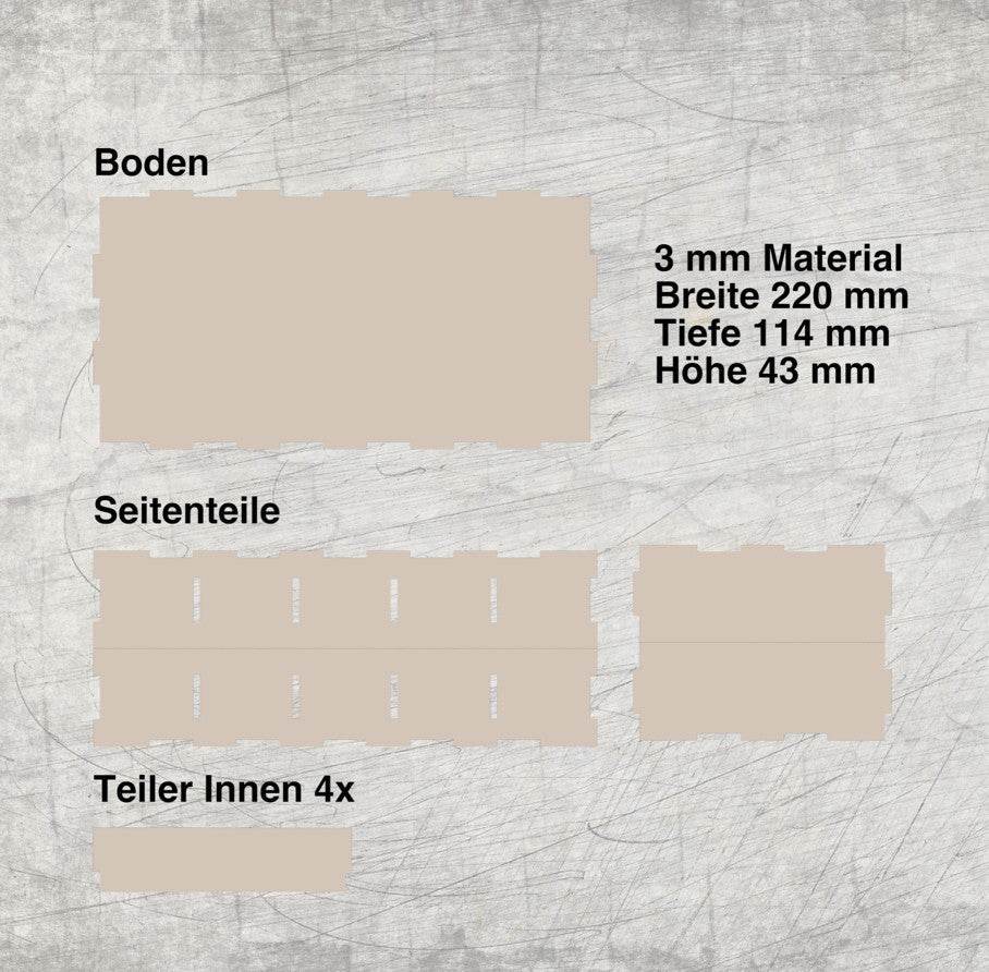 Basteln *3 mm Tape Box* Laserdatei - Sewando
