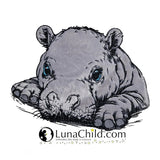 Stickdatei Applikation Nilpferd Hippo "Eugen" - realistisch - FÜR HELLE & DUNKLE STOFFE