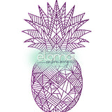 Stickdatei Ananas - Anatrocken REDWORK in 7 Größen (10x10 - 20x36) Polygon Stil modernes Lineart