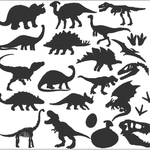 Dino Silhouetten Stickdatei - Sewando