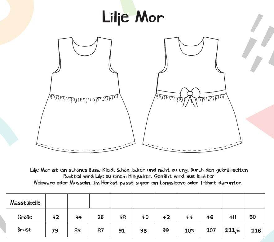 Schnittmuster Kleid Lilje Mor Gr. 32-50 - Sewando