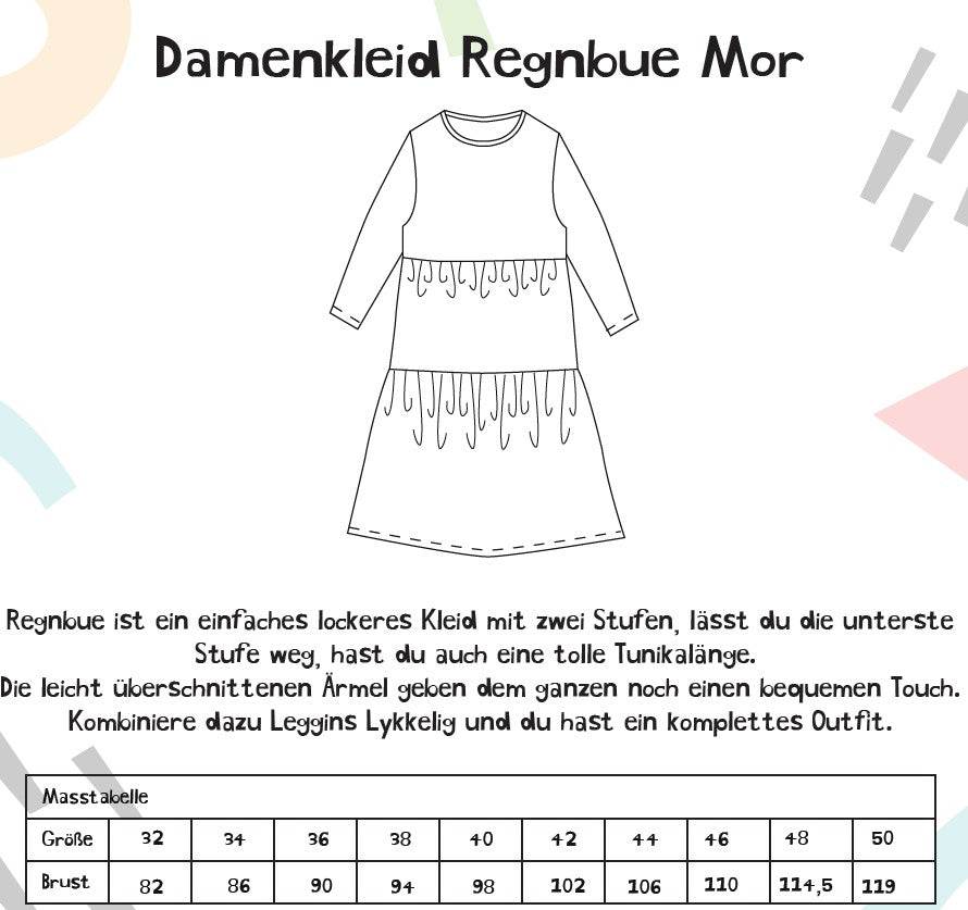 Schnittmuster Damenkleid Regnbue Mor Gr. 32-50 - Sewando