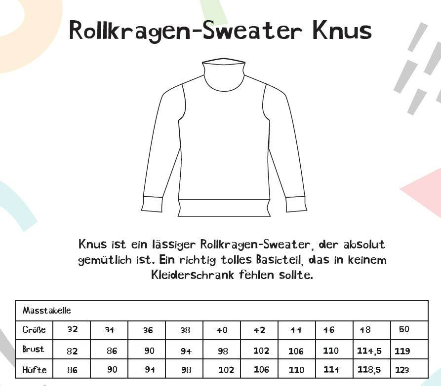 Schnittmuster Rollkragen-Sweater Knus Gr. 32-50 - Sewando