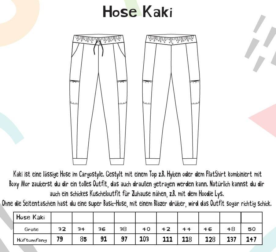 Schnittmuster Damenhose Kaki Gr. 32-50 - Sewando