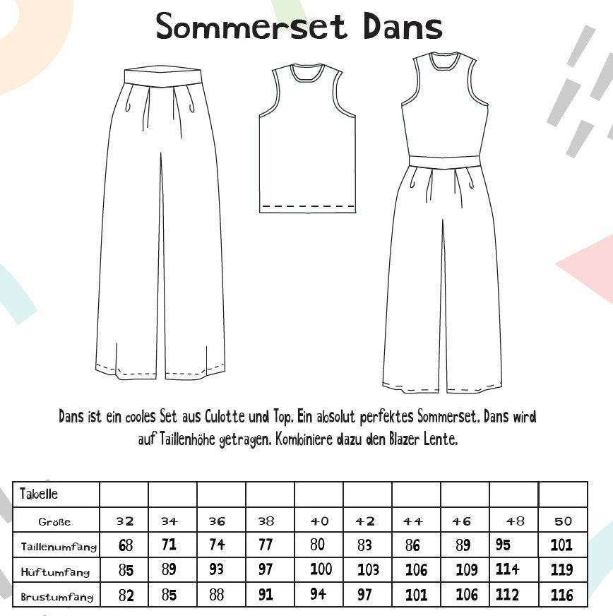 Schnittmuster Sommerset Dans Gr. 32-50 - Sewando
