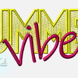 Stickdatei SUMMER Vibes Schriftzug mit Stickfolie (Mylar) in 4 Größen 13x18-20x30 inkl. Anleitung