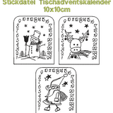 Stickdatei ITH Adventskalender 10x10cm Tischadventskalender togo Weihnachten Advent