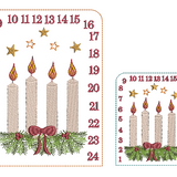 Stickdatei ITH Tischadventskalender Kerzen ab 10x10cm Adventskalender