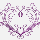 Stickdatei Swirl Heart 2 Varianten, 2 Größen (10x10. 13x18) Redwork Schnörkel Herz