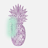 Stickdatei Ananas "Anatrocken" für Cannelloni-Technik im Polygon-Stil  7Größen (10x10 - 21x40) inkl. Anleitung