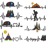 Stickdatei Camping Liebe 8 Motive in 7 Größen