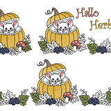 Stickdatei Herbst Maus Kürbis