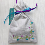 3x Stickdatei "Miniranke Blumen" in Satinstick