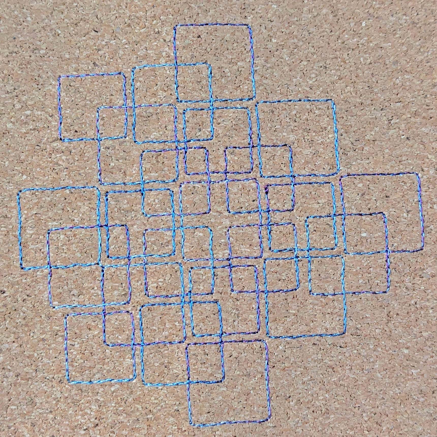 7x Stickdatei Quadrate Redwork - Sewando