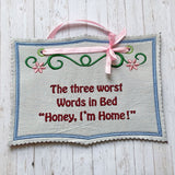 4x Stickdatei "Ringel" ITH Schild mit Ranke