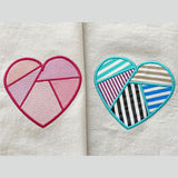 8x Stickdatei "Tiffanyherz" Vollstick und Patchwork