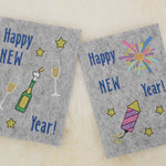 Stickdatei Set ITH Grußkarten Silvester Silvesterparty Gnom Happy New Year - Sewando