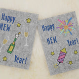 Stickdatei Set ITH Grußkarten Silvester Silvesterparty Gnom Happy New Year - Sewando