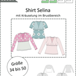 Selina – Feminines Shirt mit Kräuselungen & V-Ausschnitt Gr. 34-50 / BU 80-116 - Sewando