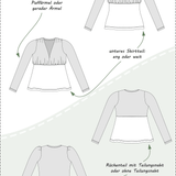 Selina – Feminines Shirt mit Kräuselungen & V-Ausschnitt Gr. 34-50 / BU 80-116 - Sewando
