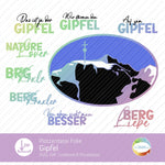 Plotterdatei Gipfel - für Folie und als Gravur - Sewando