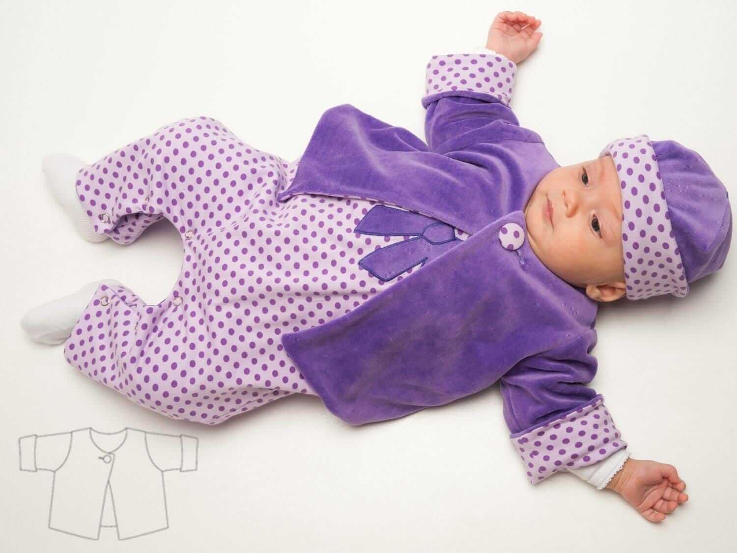 Set Baby Jacke Strampler und Mütze als Sparpaket Schnittmuster Ebook pdf Schnittmuster PDF Ebook download Patternforkids 