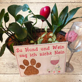 Stickdatei Mug Rug Weinglas Hund und Wein Set 2565 / 2 - Sewando
