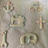 Stickdatei 3D Schlüsselanhänger 3, Anker, Auto, Nähmaschine, Werkzeug Set 879/3 - Sewando