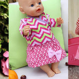 OUTFIT: SHIRT ROCK MANTEL U-SET EBOOK PUPPEN: GRÖSSE 40-45 CM - Sewando
