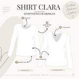 Schnittmuster Langarmshirt CLARA | V-Ausschnitt oder Rundhals, Langarm | Gr. 34-48 (PDF)