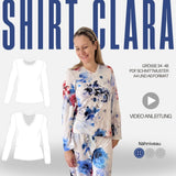 Schnittmuster Langarmshirt CLARA | V-Ausschnitt oder Rundhals, Langarm | Gr. 34-48 (PDF)