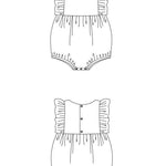 Chiara Schnittmuster Baby Mädchen Bloomer/Kurzoverall  PDF | Sommer-Strampler | Größe 50–92 | Luftig & einfach zu nähen |