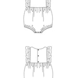 Chiara Schnittmuster Baby Mädchen Bloomer/Kurzoverall  PDF | Sommer-Strampler | Größe 50–92 | Luftig & einfach zu nähen |