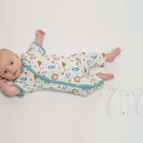 Schnittmuster Strampler LEON PDF 2-in-1 Druckknöpfe für Baby, Größen 50/56-98/104, mit Anleitung.