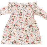 Schnittmuster Retro Kleid für Mädchen ELLA mit langen Ärmeln und floralem Print in Pastellfarben