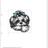 Stickdatei Shih Tzu "Laila" - realistisch - FÜR HELLE STOFFE