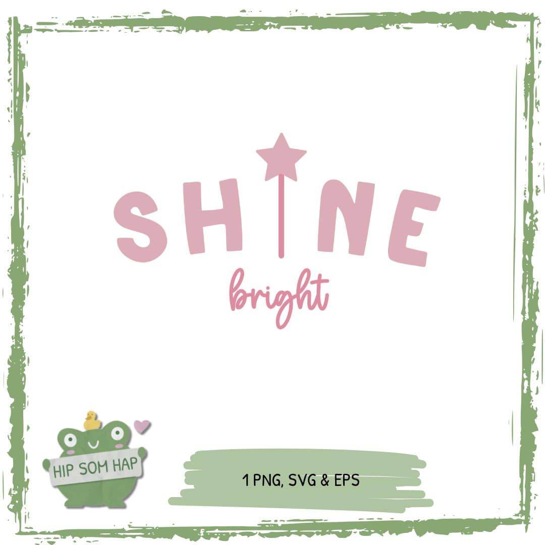 Plotterdatei „Shine Bright“ – magisches Mädchen-Motiv mit Sternenstab | SVG PNG EPS - Sewando