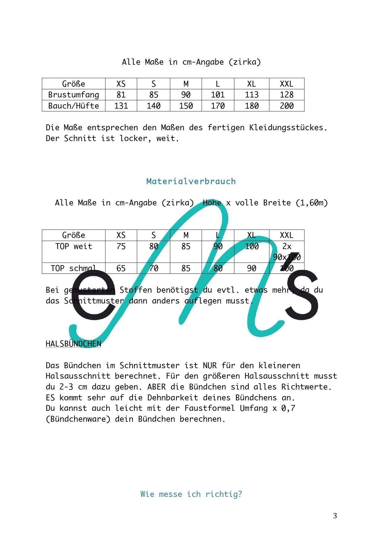 Schnittmuster Top LANIA Gr. XS-XXL : - Sewando