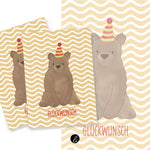 Partybär – Digitales Karten-Design - Sewando