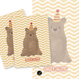Partybär – Digitales Karten-Design - Sewando