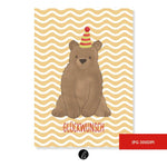 Partybär – Digitales Karten-Design - Sewando